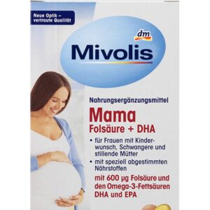 اقراص الفوليك اسيد للحامل Mivolis Mama folic acid + DHA