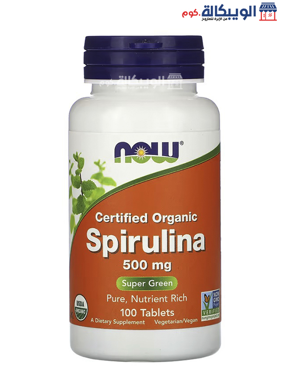 حبوب الاسبيرولينا Now Foods Certified Organic Spirulina