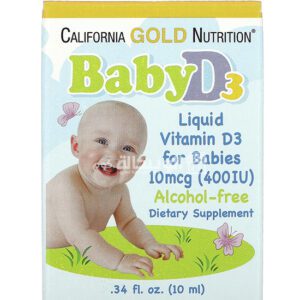 نقط فيتامين د للرضع California Gold Nutrition Baby Vitamin D3 Liquid 400 IU