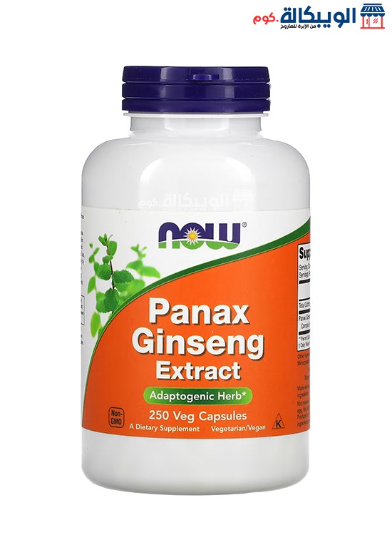 كبسولات مستخلص جنسنج باناكس Now Foods Panax Ginseng Extract