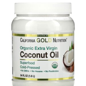 California Gold Coconut Oil Cold Pressed to moisturize hair and skin 54 fl oz (1.6 L)