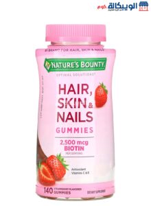 Nature'S Bounty Hair Skin &Amp; Nails Gummies With Biotin, Strawberry 1250 Mcg 140 Gummies
