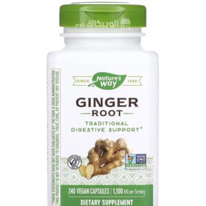 Nature's Way Ginger Root supplement for support Digestive health 550 mg 240 Vegan Capsules