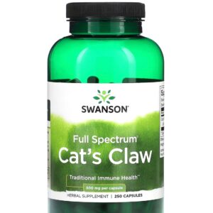 Swanson Cat's Claw Full Spectrum supplement Supports joint integrity and flexibility 500 mg 250 Capsules