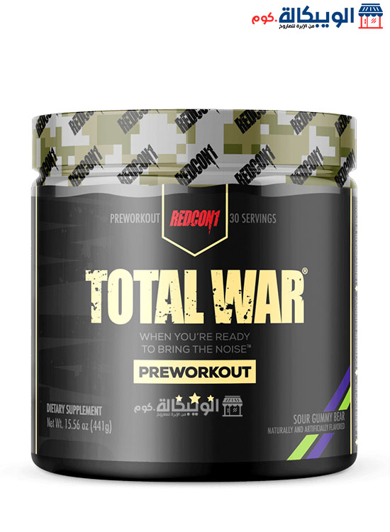 Redcon1 Total War Pre Workout Supplement Energy Booster With Sour Gummy Bear