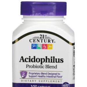 كبسولات probiotic خلطة الملبنة الحمضية من 21 سينتري لدعم البكتيريا النافعة 100 كبسولة - 21st Century Acidophilus Probiotic Blend