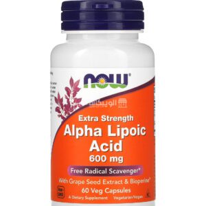 ألفا ليبويك اسيد أقراص 600 ملجم من ناو فودز‏ مضاد للأكسدة 60 قرص نباتية - NOW Foods Alpha Lipoic Acid  600 mg 60 Veg Capsules