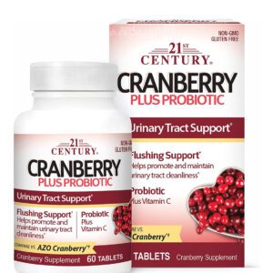 بروبيوتيك كبسول توت بري من 21 سينتري‏ لدعم المسالك البولية 60 كبسولة- 21st Century Cranberry Plus Probiotic 