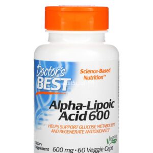 حبوب الفا ليبويك اسيد 600 ملجم من دكتورز بيست مضاد للأكسدة ولتحسين الصحة العامة للجسم 60 كبسولة نباتية - Doctor's Best Alpha Lipoic Acid 600 mg 60 Veggie Caps