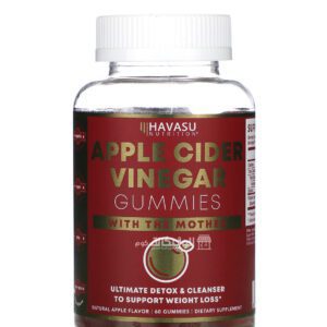 Havasu Nutrition Apple Vinegar Gummies with The Mother Natural Apple for weight loss and support overall health 60 Gummies