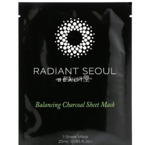 Radiant Seoul Beauty Balancing Charcoal Sheet Mask to clean the skin 1 Sheet Mask 0.85 oz (25 ml)