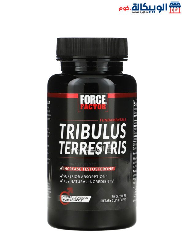 كبسولات تريبولوس تيريستريس لزيادة هرمون التستوستيرون 60 كبسولة - Force Factor Tribulus Terrestris Testosterone Booster   